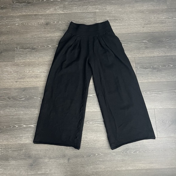 Molli Pants - Molli 100% Pure Extra Soft Virgin Wool Crop Wide Leg Elastic Pants Italy XS-S